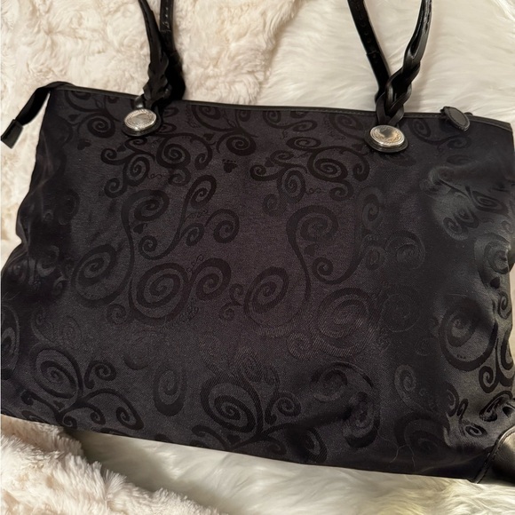 Brighton Black Swirly Embossed Tote Bag - Picture 1 of 8